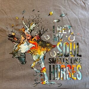 Bella Canvas Horse tee shirt. NWOT . Handmade design